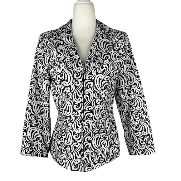 VICTOR COSTA WOMEN'S FULL ZIP NOTCH LAPEL PAISLEY PRINT‎ WOMEN'S JACKET - Picture 1 of 9